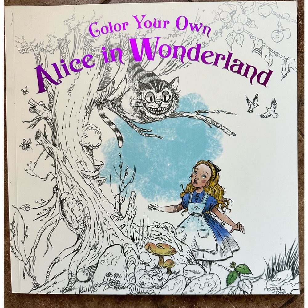 Color Your Own Alice In Wonderland coloring story book new unused
